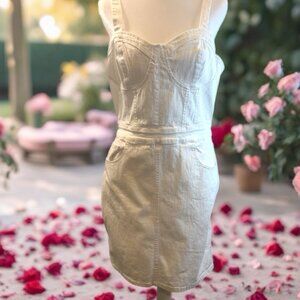 Womens white halter jean dress countrycore western